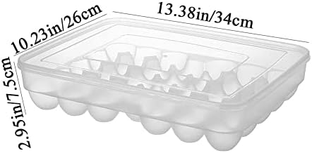 CHDHALTD Ovos transparentes bandeja de manutenção fresca, 34 grades bandeja de caixa de ovos com tampa para recipiente de comida de geladeira de cozinha