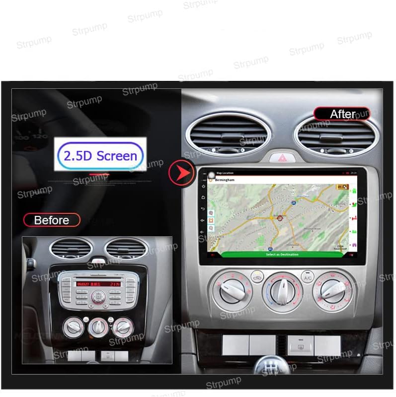 9 '' Android 10 no Dash Car Stéreo Radio Fit para Ford C2 Mk2 2004 05 06 07 08 09 10 11 Manual AC GPS Navigation