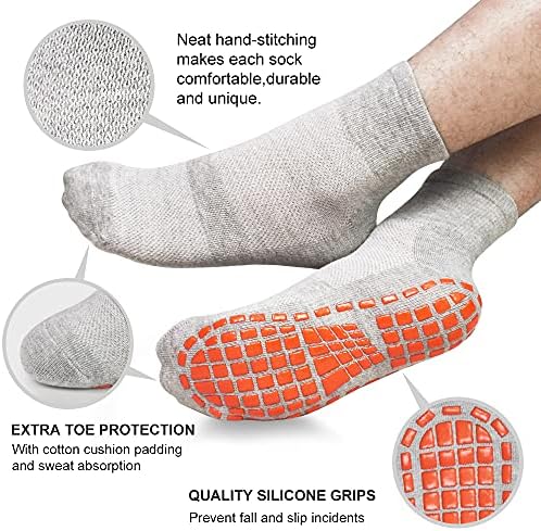 Meias para homens não deslizantes para ioga Pilates Anti Skid Salp Socks for Men 3 Pack Home Slipper Hospital Meias para