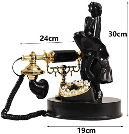 Telefone antigo do KLHHG, telefone fixo telefônico digital Vintage clássico europeu Retro Telefone fixo com fone de ouvido pendurado