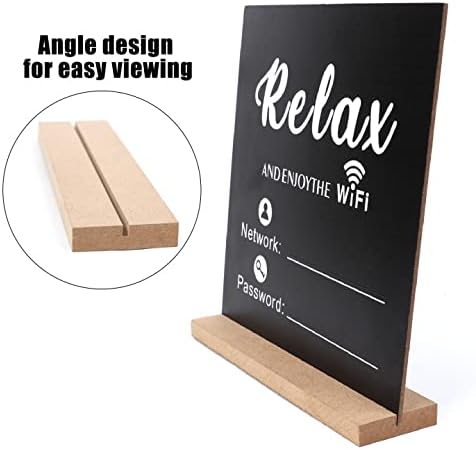 Eshylala 2 PCs Wi -Fi Wi -Fi SIGN WIFI Senha sinal de tabela de quadro -negro Centerpieces decoração de madeira emoldurada signo