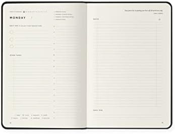 Planejador de couro preto de foco completo por Michael Hyatt - O planejador diário nº 1 para definir metas anuais, aumentar