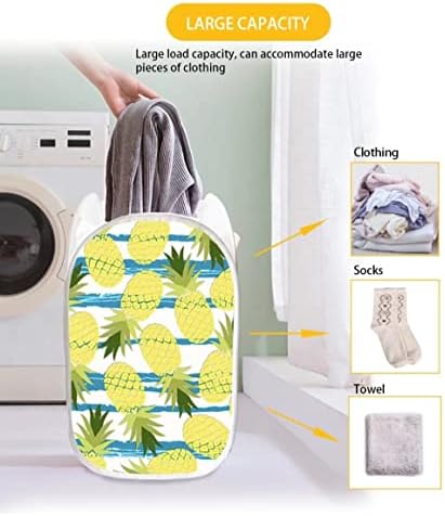 Armazenamento de lavanderia de pano de Gostong com cesto de bolso lateral para viagem de lavanderia, impressão de caudas de escala de sereia