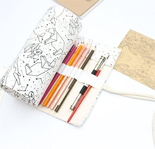 Lukeo 36 48 72 buracos de grande capacidade Lápis Escola Escola de tela Roll Pouch Penicls Box Sketch Brush Cancel Bag Tools