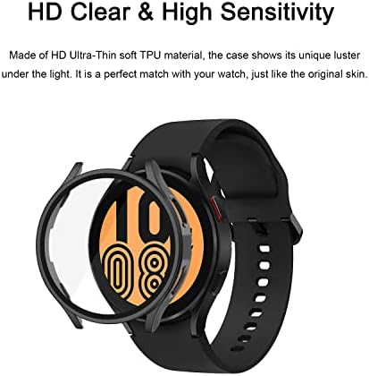 [4Pack] MornEx Case Compatível com Samsung Galaxy Watch 4 44mm, protetor de tela Caso anti-capa, cobertura de proteção geral