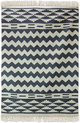 Novica, 5 x 7 Zigzag Nights 'Wool Rug, 5 x 7