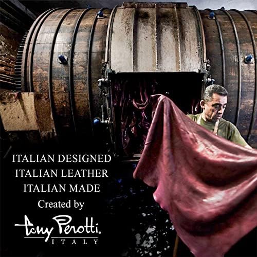 Tony Perotti Men's Italian Leather Slim Bifold Cartet com titular da janela de identificação, titulares de cartas, bolsos de dinheiro
