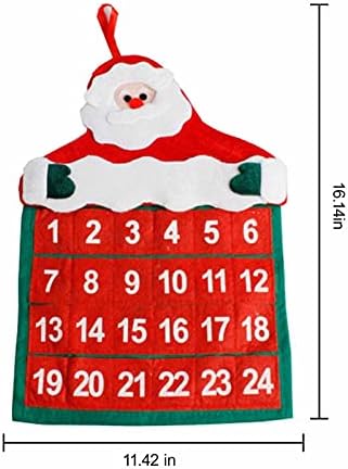 Calendário de advento de jóias de Natal 2023 para meninas, bracelete de charme DIY Kit com parede pendurado no calendário de advento de santa com bolsos de 24 dias, presentes de calendário de contagem regressiva para meninas