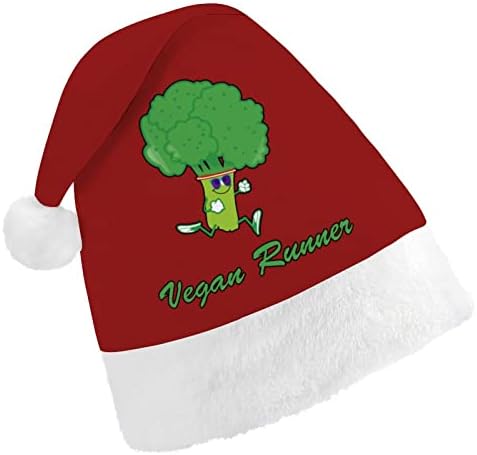 Chapéu de Natal do Runner Vegan Runner engraçado para adultos unissex Comfort Classic Xmas Cap para o feriado de festa de Natal