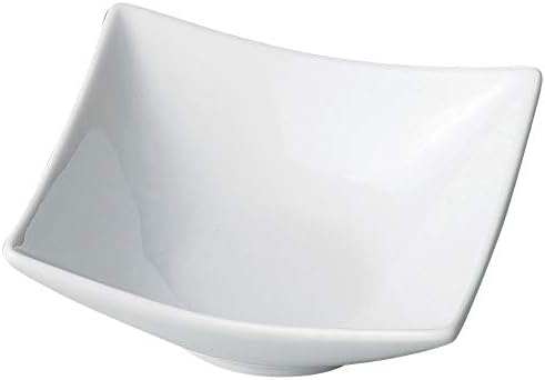 山下 工芸 Estilo 2 Pote quadrado branco s tigela pequena, 10 × 10 × 3,8cm
