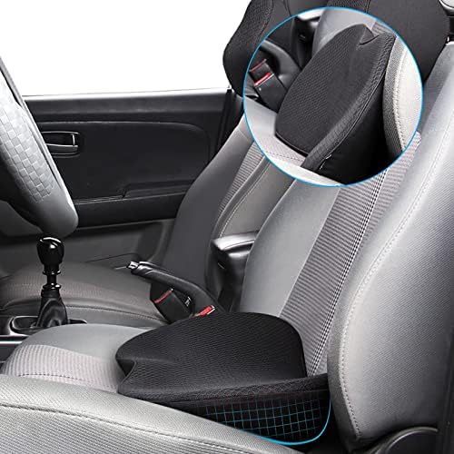 Almeiose Almofada no assento do carro, almofada de assento de memória 4D, mini almofadas de travesseiro de suporte lombar - almofadas para dirigir - viagens de viagem para motoristas
