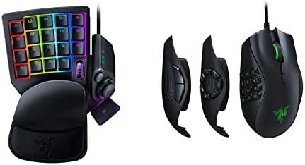 Razer Tartarus Pro Gaming Keypad: Switches de chave analógica - Mouse clássico de jogos preto e naga trinity: 16.000 dpi sensor óptico - iluminação croma rgb - placa lateral intercambiável