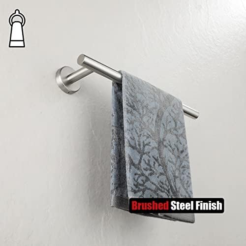 Anel de toalheiro do toalheiro JQK, engrosse 0,8 mm 304 Banheiro de aço inoxidável barra de toalha de mão, cabide de toalha de montagem em parede de 12 polegadas, aço escovado, thh110l12-bn
