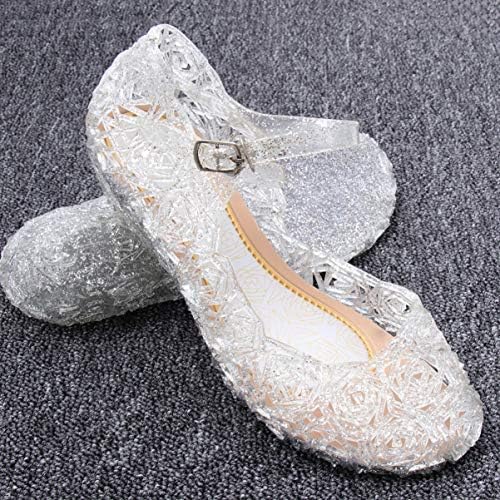 Happyyami Girls Princess Jelly Sandals High Heel Mary Jane Bird Nest Sapatos de verão de candal de camadas de camadas 1 par