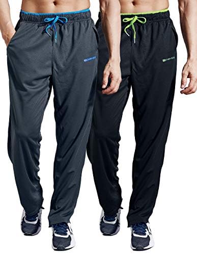 Calça de moletom masculina com zíper com calças esportivas de fundo aberto para corrida, treino, academia, corrida, treinamento