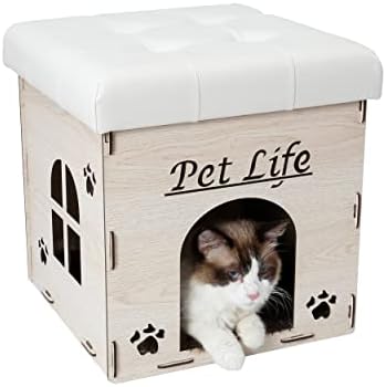 Pet Life Foldaway Collaping Cat Furniture Banco - Chaise Cat Lounge que funciona como uma casa de cama de gato