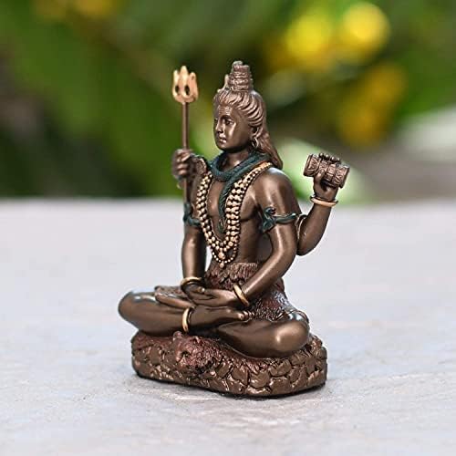 Índia colecionável Índia de 3,4 polegadas de bronze lorde shiv ídolo como presentes