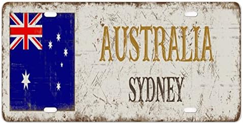 Australia Placas Vintage Vantage Placas Sydney City Decorativa Placa da frente Placa da frente Austrália Placa nacional de alumínio Country Aluminir Placa de alumínio 6x12 polegadas Novo presente para homens para homens
