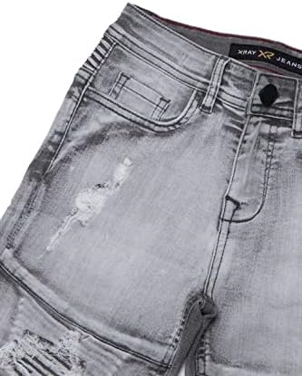 X Ray Kids Moto Biker Jean Shorts Slim Fit Boys Denim Shorts Estrelados lavados angustiados