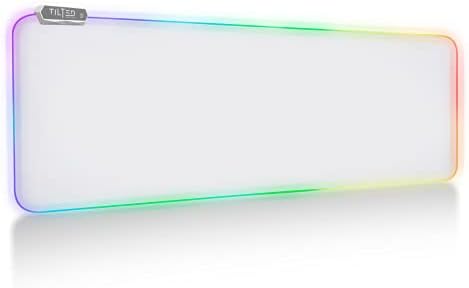 Mouse de jogos brancos da nação inclinada RGB - Crie sua configuração de sonho - Mousepad de jogos LED brilhante xl