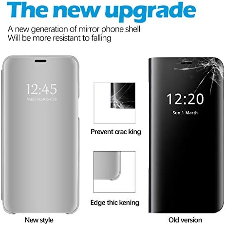 Compatível com a capa Samsung Galaxy A13 5G capa de couro flip clear S-View espelho à prova de choque com kickstand