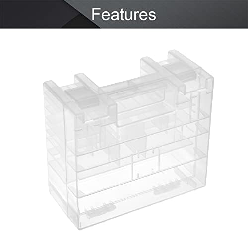 Bettomshin AA/AAA/C/D Caixa de armazenamento de bateria Caixa Organizador transparente, 5,15 “x 4,95 x 2,54 /132 x127 x 65mm
