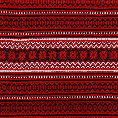 Rushnichok Fathrt Sale Decorative Fabric com ornamento ucraniano para fazer toalhas de mesa Prahta Plahta étnico Polonina Red Branca preta branca 300x150 cm / 118 x59