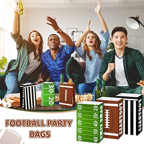 FUNRous 36 pacotes bolsas de festa de futebol sacolas de futebol para meninos bolsas de papel de papel de guloseima bolsas de doces de bom futebol bolsas esportivas para decoração de festas temas de futebol
