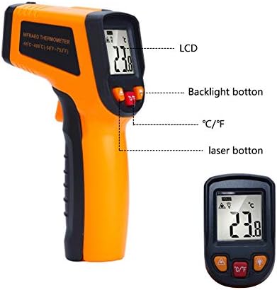 NBSXR Termômetro IR de infravermelho digital com LCD, pistola de temperatura sem contato -50 ° C a 400 ° C, para cozinhar alimentos, manutenção automática, reparos domésticos