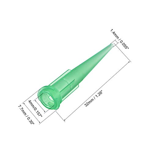Uxcell Industrial Blunt Tip Topered Dispensing Preefl Needle 18ga x 1,26 Verde 5pcs
