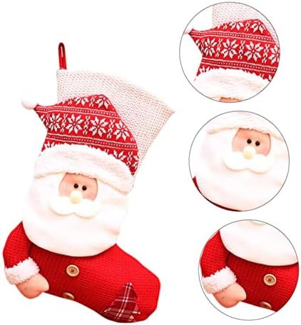 ABAODAM 1PC Decoração de meias de Natal Bola Bolsas Navideñas para meias de malha lareira Socrões penduradas meias Santa Socas idosas Bolsa Candy Bolsa de Christmas Tree Socks 3D