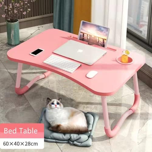 Mesa de cama dobrável para laptop, laptop mesa de mesa, mesa de bandeja de cama com gaveta de armazenamento, mesa de notebook