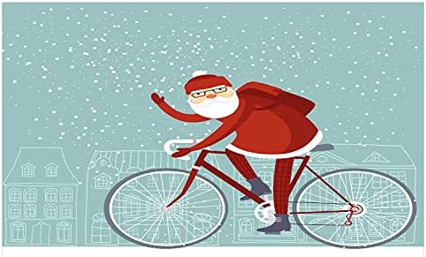 Suporte de escova de dentes cerâmica de Natal lunarável, Papai Noel em uma bicicleta de bicicleta em bolsa de presente de inverno,