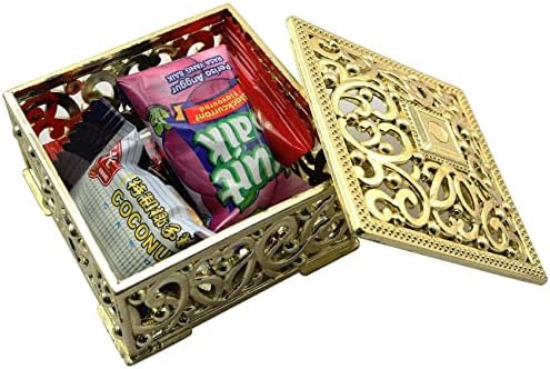 LQ Industrial 6pcs Caixas de doces oco quadrado 60x60x35mm Caixas de favor de casamento de casamento plástico Caixas de armazenamento