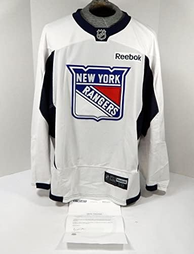 O jogo do New York Rangers usou White Practice Jersey Reebok 58 DP32415 - Jogo usado NHL Jerseys