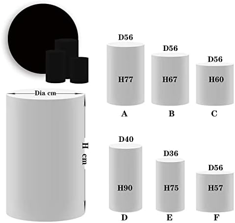Capa de cilindro preto de Konpon, capa de pedestal com faixa elástica, capa de cilindro de poliéster de cor sólida, chá de bebê