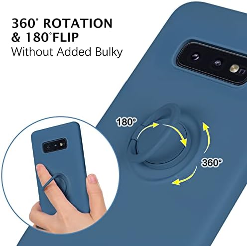 TELASO SAMSUNG Galaxy S10E Caso, Slim Silicone | Kickstand com suporte de anel de 360 ​​° | Montagem do carro de suporte | Gel de