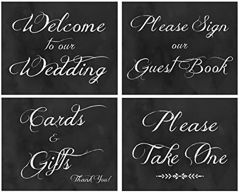 Sinais de casamento | Local de casamento do quadro -negro com cartolina pesada com boas -vindas ao nosso casamento,