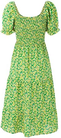 Miashui plus size petite vestidos de verão feminino estampa floral colher pescoço midi vestido casual boho plus size vestidos