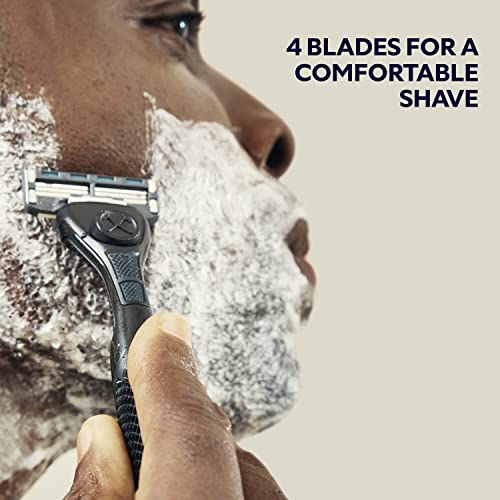 Dollar Shave Club de 4 lâminas Cartuchos de recarga de barbear para barbear todo o terreno com lâminas com espaçamento ideal para