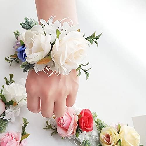 Xjjzs boutonniere corsage pino flores pulsetas de casamento para pulseira de dama de honra Boutonniere homens