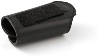 Silenciador de teclas de travamento-de-chave de chave de chave com snap snap e anel dividido, loop de cinto de 2,25 polegadas, couro texturizado de tecelagem de cesta preta