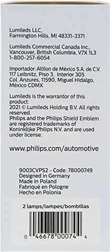 Philips 9003 Crystalvision Platinum Upgrade Fartlight Bulbo, pacote de 2