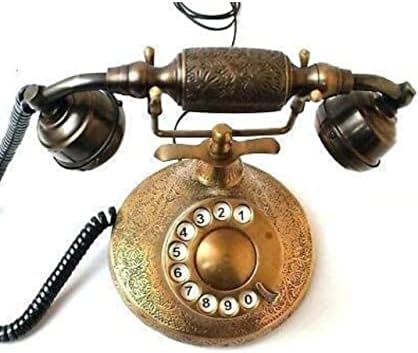 Cor da cor náutica vimal Tamanho antigo dourado 7,25 polegadas, 18,4 cm aprox. Belo antigo antigo telefone vitoriano de latão sólido