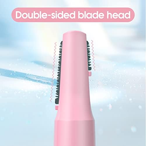 TouchBeauty Nariz Hair e sobrancelha Trimmer for Women 2in1 Remoção de cabelo facial Conjunto para nariz, queixo, lip superior e bateria de pêssego com bateria operada por cor rosa TB-1458