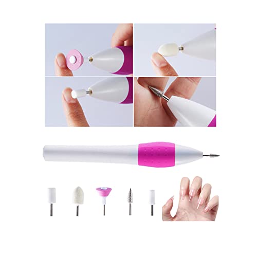 Máquina de perfuração de unhas com 5 bits de perfuração de unhas elétricas sem fio portátil Manicure Pedicure Polishing Mill