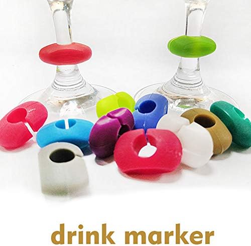 24pcs/conjunto colorido de vinho misto de vidro de vidro de festa marcador de bebidas barra de silicone xícara para vinhos martinis
