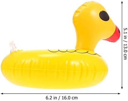 Sosoport 16pcs portadores de copo inflável de água portadores de copo flutuante de cartoon pato shape de copo de copo