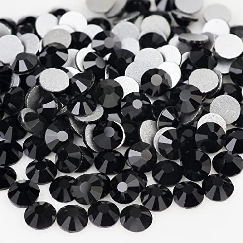 Genie Crystal Flatback Rhinestones Black SS16 2880 PCs, 20 Gross Gross de 4 mm de cola de vidro de glas