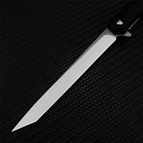 EDC Slim Small Flipper Dobing Pocket Gentleman Knife for Men CEO, Grace de fibra de vidro de fibra de vidro preto e trava